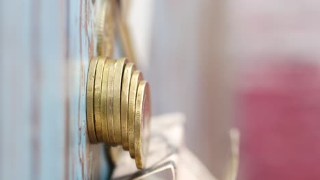 stacked coins and money