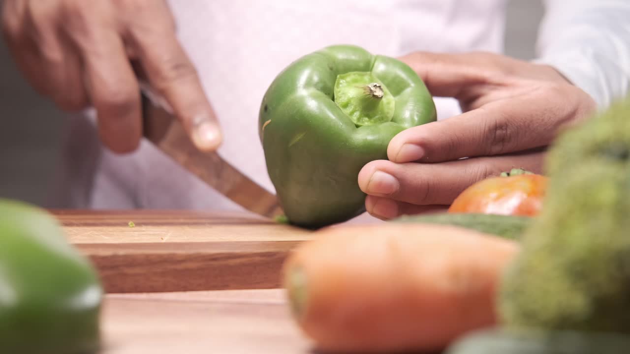 preparación de pimientos verdes