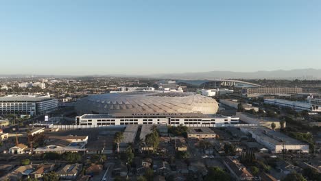 intuit dome arena aerial shot during sunrise