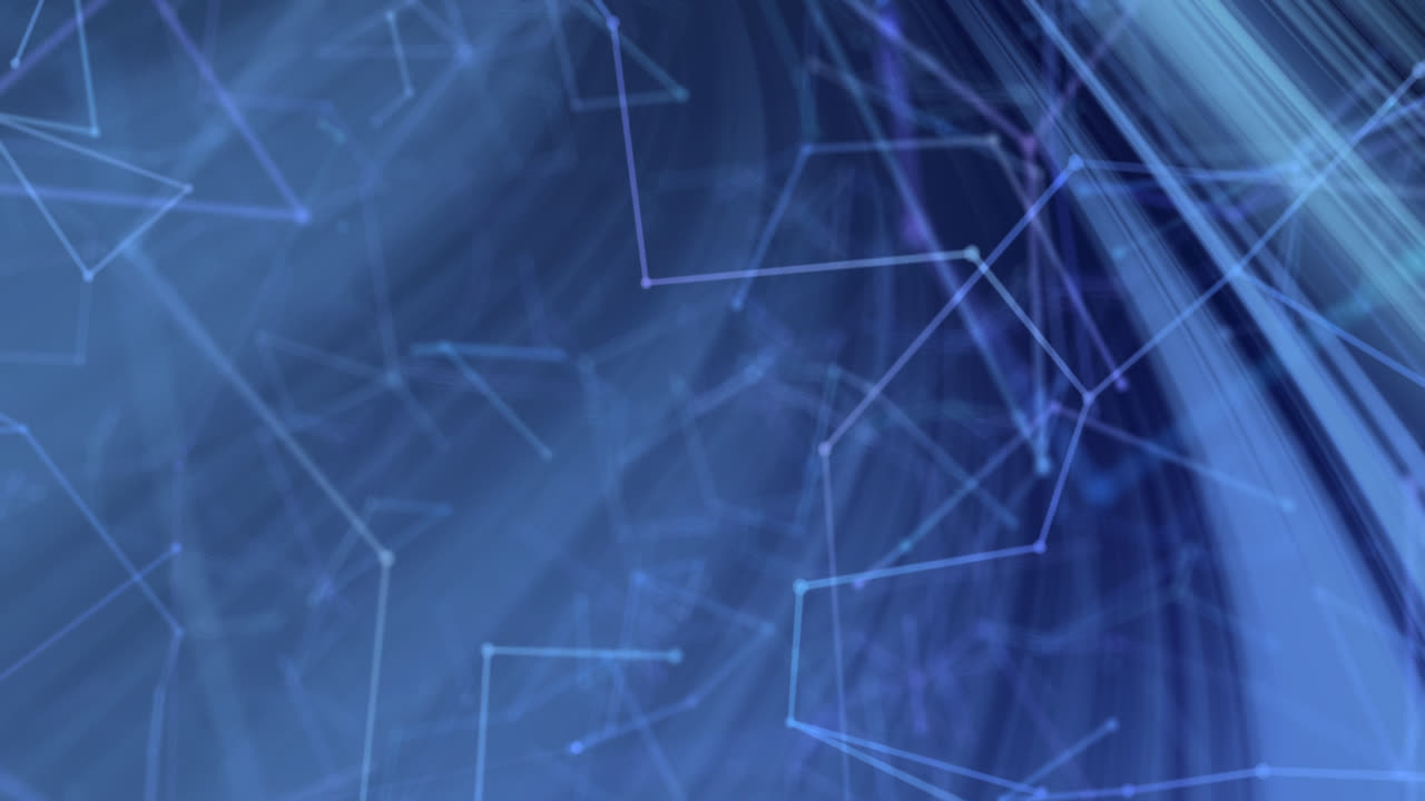 animación de constelaciones sobre fondo azul con líneas