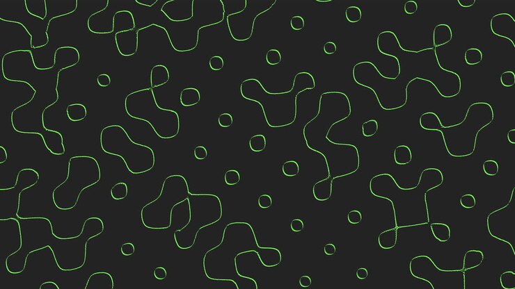 Padrão monocromático de formas geométricas verdes líquidas