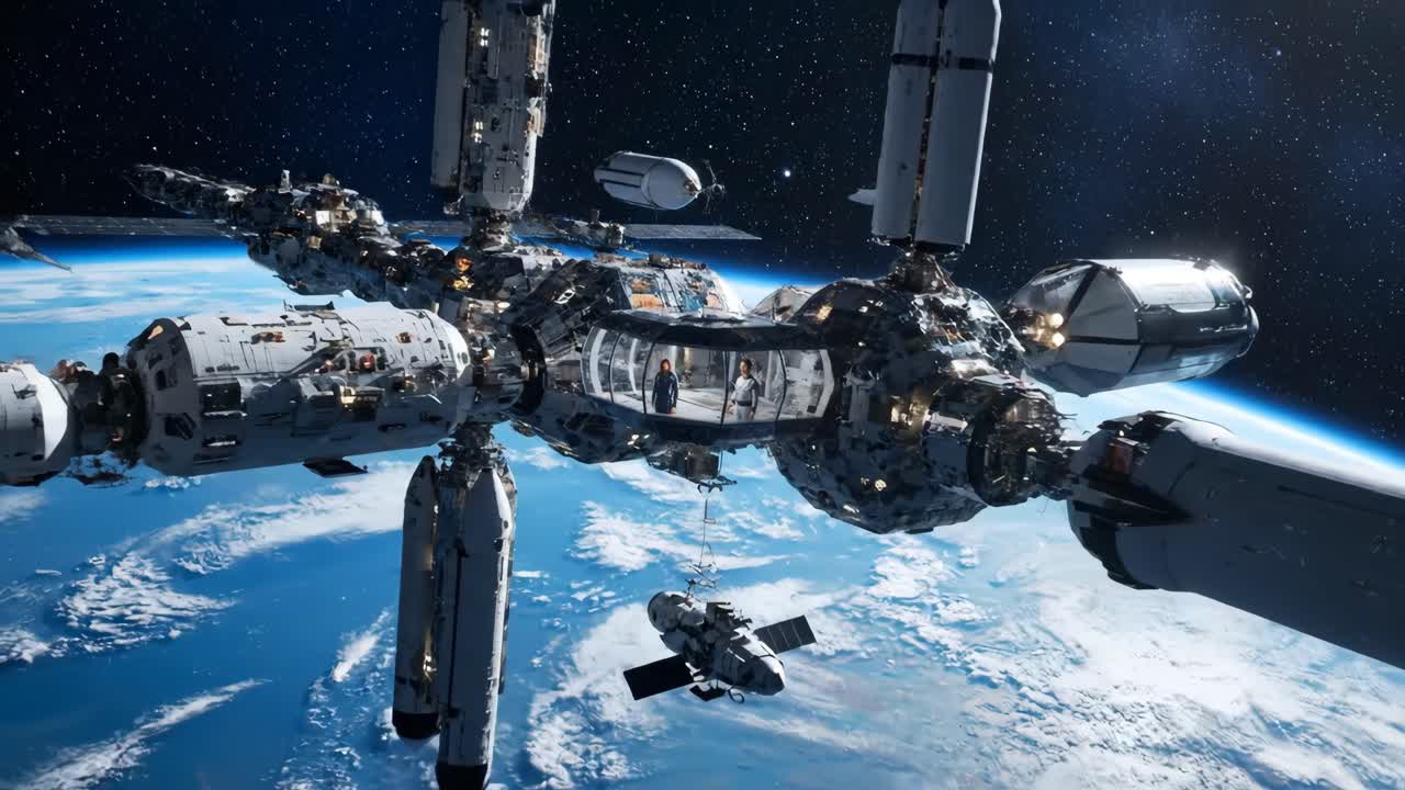 지구 도를 돌고 있는 우주 정거장