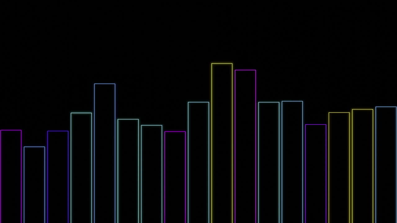 visualización de gráficos de barras de neón