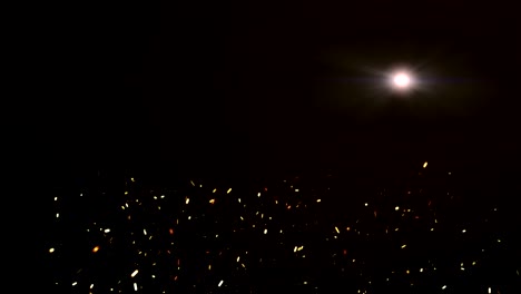 seamless loop, loopable fire dust particle flying, light ray effect.