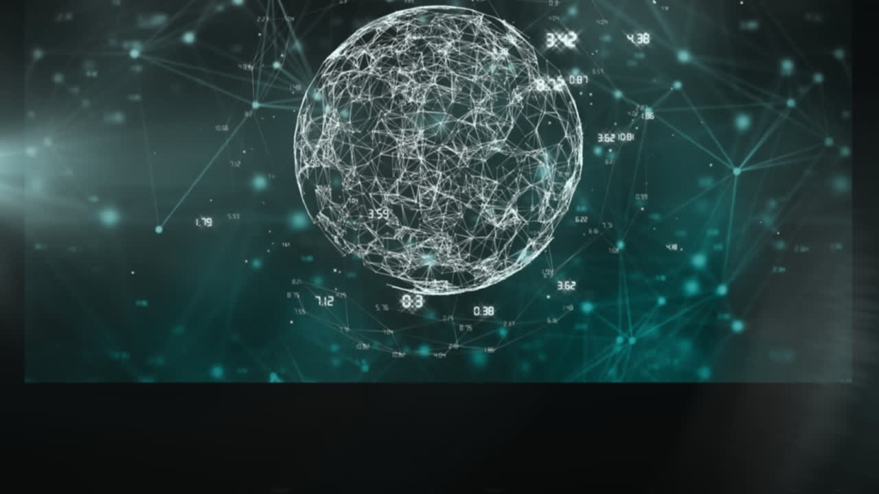 Animation of screens with human eye and CCTV camera with digital data processing