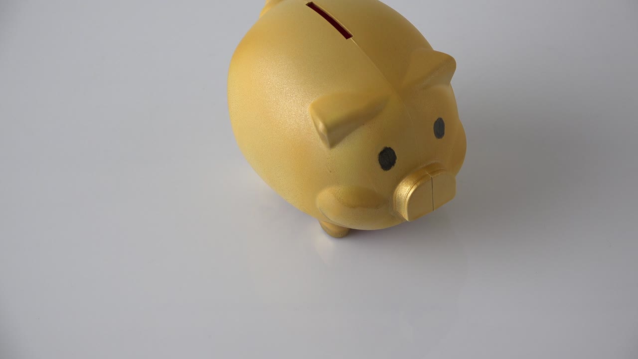 banco de monedas de cerdo dorado