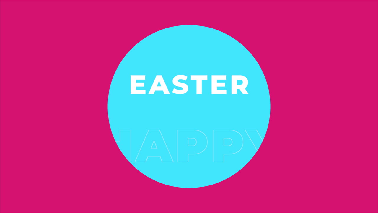 Buona Pasqua con cerchio blu su gradiente rosa
