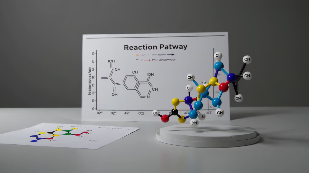 Molecular Model and Reaction Pathway Diagram