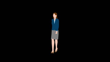 illustration video of a walking woman seen diagonally from the side