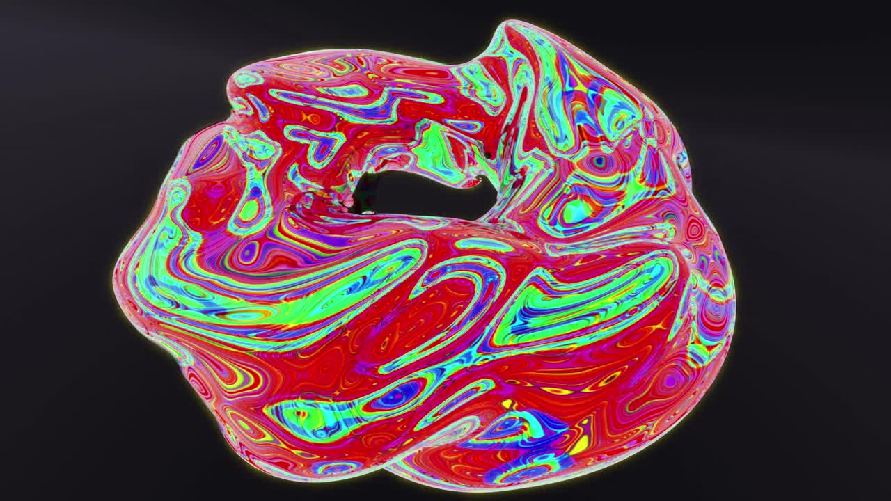 Rendering in 3D astratto di un oggetto psichedelico vorticoso