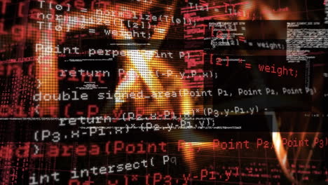 animation of dna strand and data processing over black background