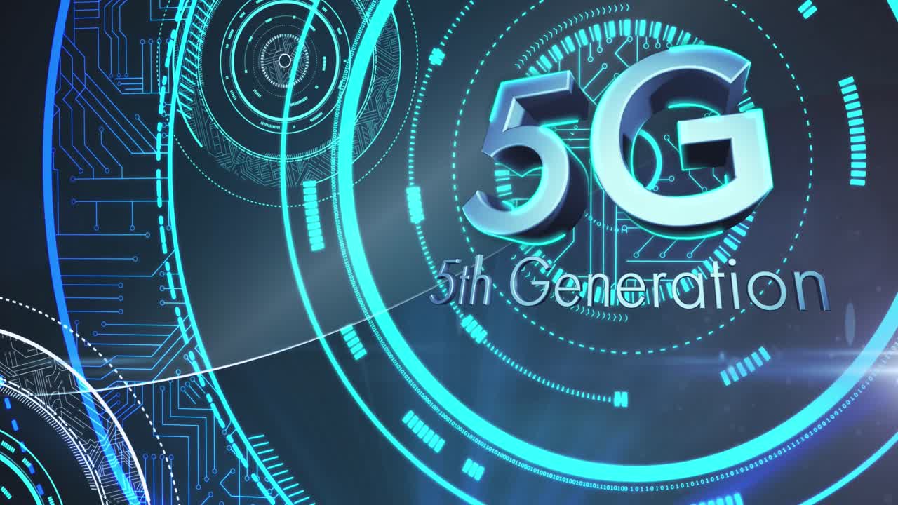 animazione di 5g 5a generazione di testo su scansione di portata
