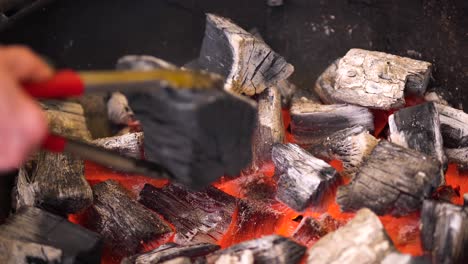 burning charcoal for barbecue