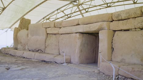 Wide of Ħaġar Qim Archaeological Site showing the scale of the incredible structure
