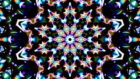 bright abstract light governing full color, kaleidoscope, black background