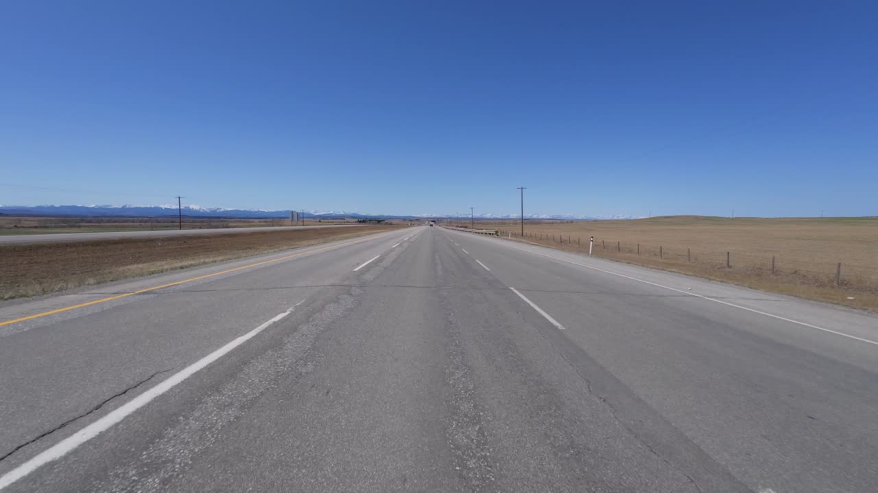 Highway Heading West To Kananaskis In Summer