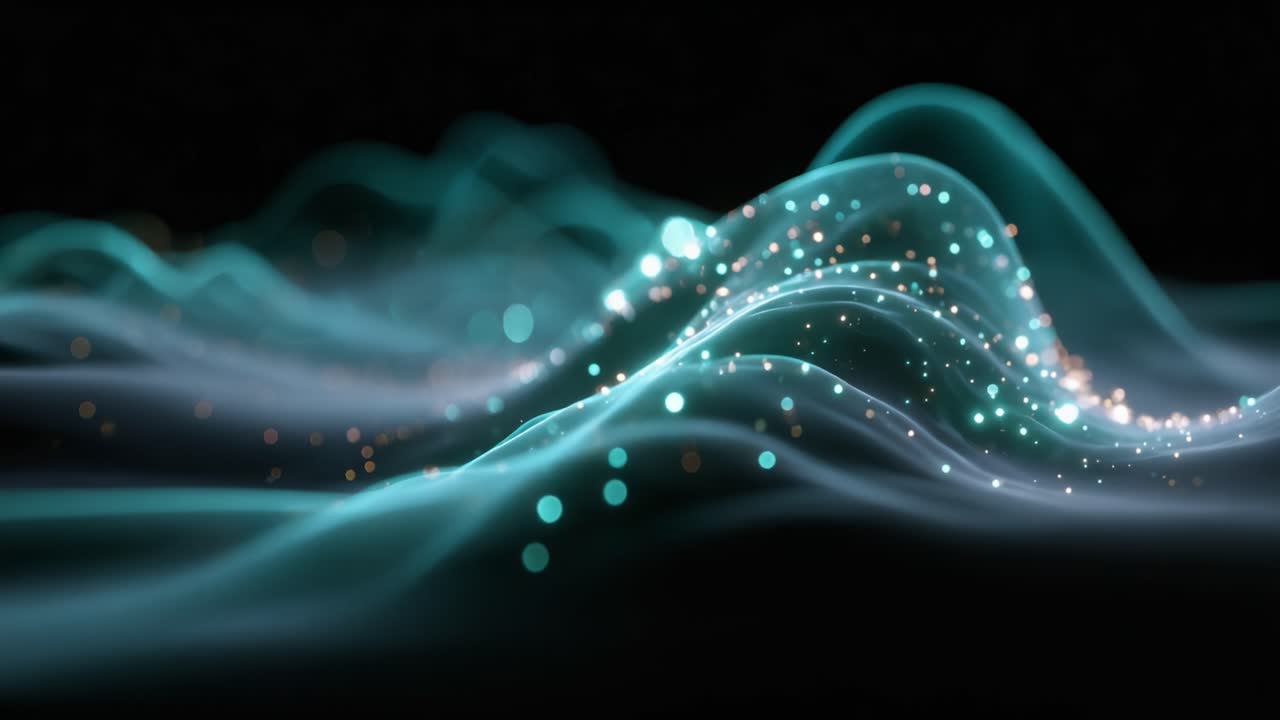 Mesmerizing Waves of Light: A Stunning Visual Journey Through Fluid Motion and Sparkling Effects Representing Energy and Natural Elegance