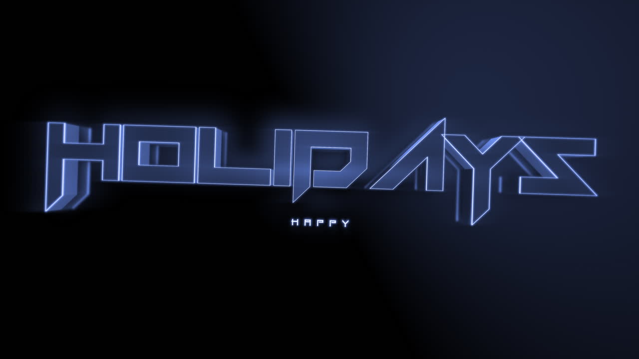 felices fiestas monocromáticas en degradado azul oscuro