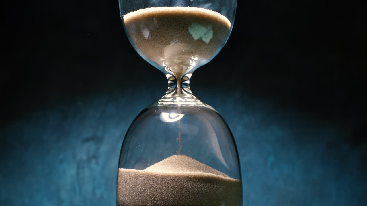 Hourglass with flowing sand