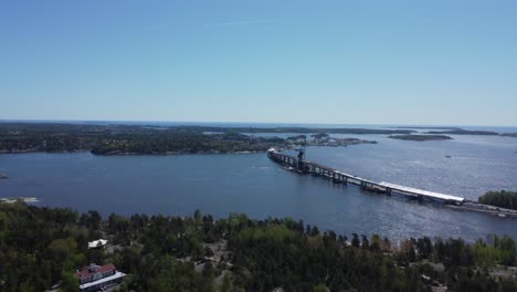 Aerial-view:-Newly-constructed-Kruunuvuori-Bridge-in-Helsinki,-Finland