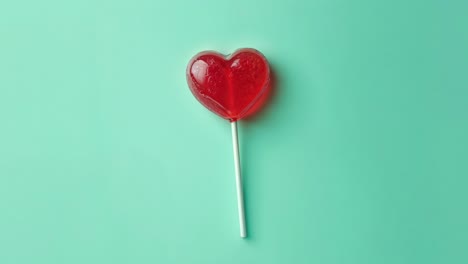 heart-shaped red lollipop