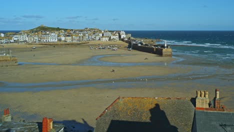 view over st ives harbour, cornwall, uk