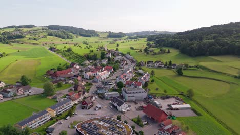 small town of wil in st. gallen, switzerland, seen in sunny summer from above