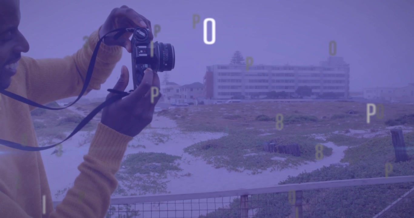 Boardwalk model posing launching countdown then fashion photographer focusing DSLR capturing dunes