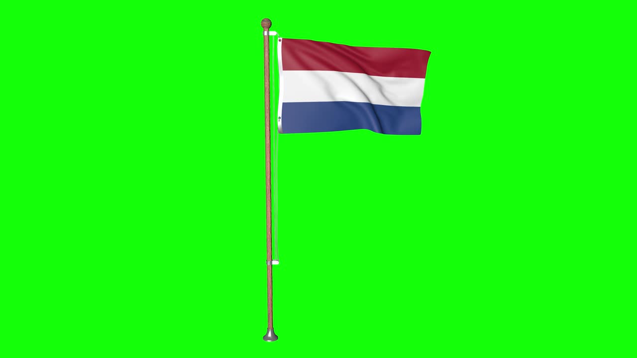 초록색 스크린 하이퍼 리얼리즘 루프 발 네덜란드의 발 기둥이 바람에 흔들리는 네덜란드 발 날아다니는 애니메이션 3d 4k