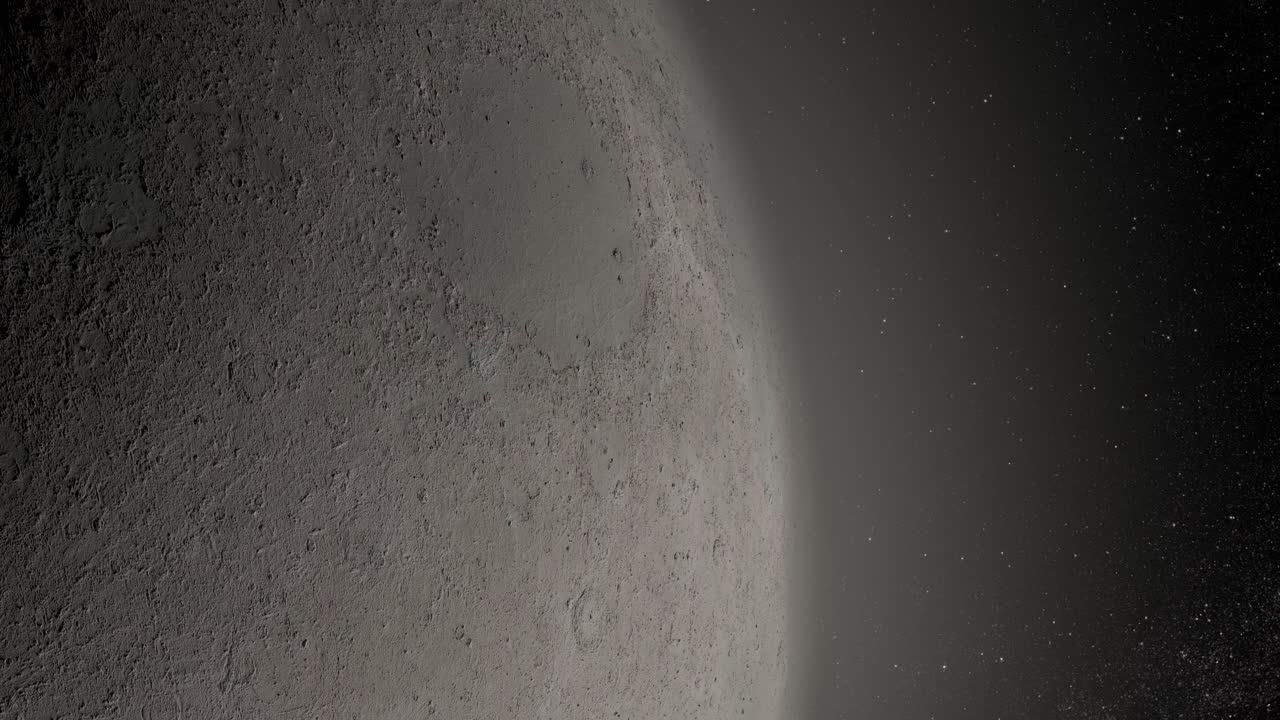Gray Planet Surface in Outer Space