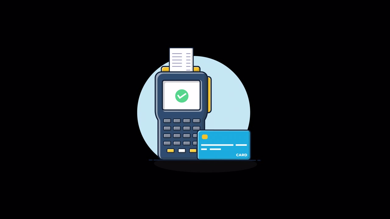 Successful Credit Card Payment Transaction with POS Terminal Animation