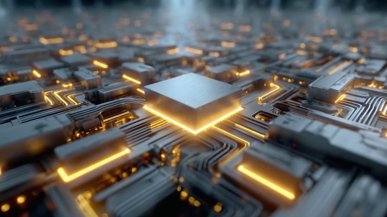An Intricate Exploration of an Advanced Circuit Board with Glowing Components Illuminated by Ethereal Light, Showcasing Technology and Connectivity in Modern Electronics