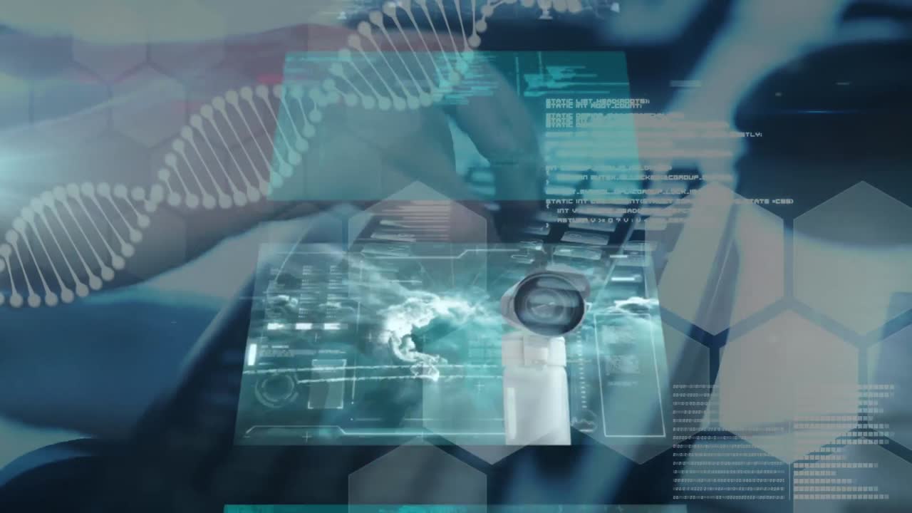 키보드에 입력하는 사람에 대한 데이터 처리 및 dna 구조와 함께 여러 화면