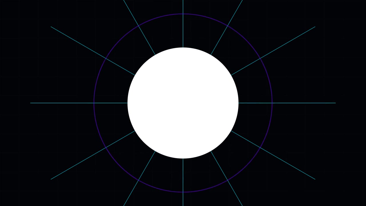 Abstract Motion Graphic of Expanding Light Lines and Circle