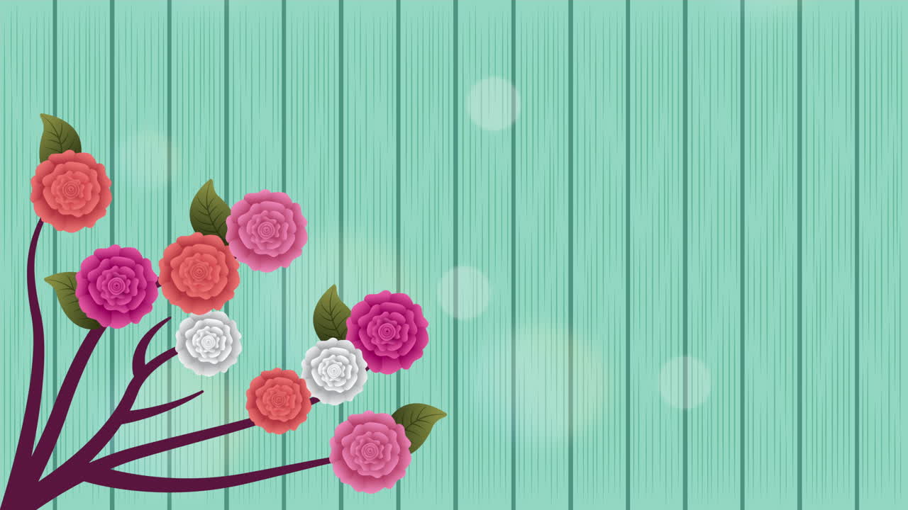 branch with roses flowers decoration
