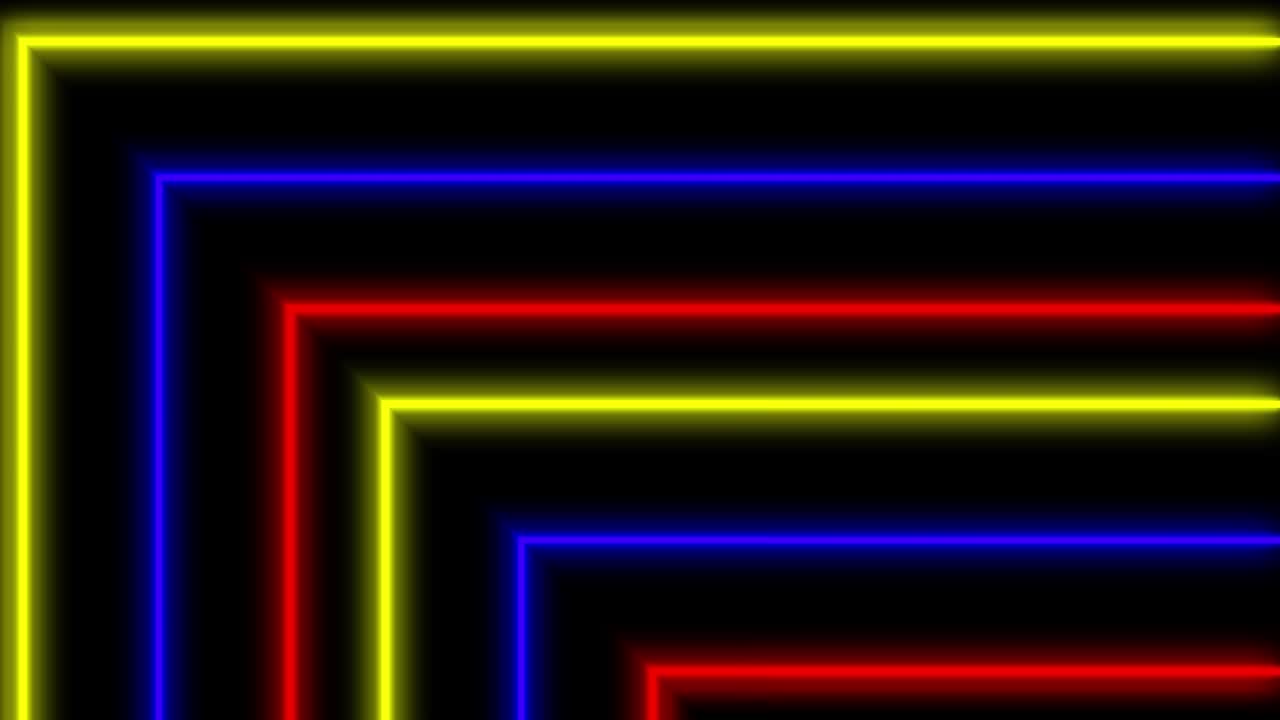 Animazione di linee luminose al neon, grafica in movimento