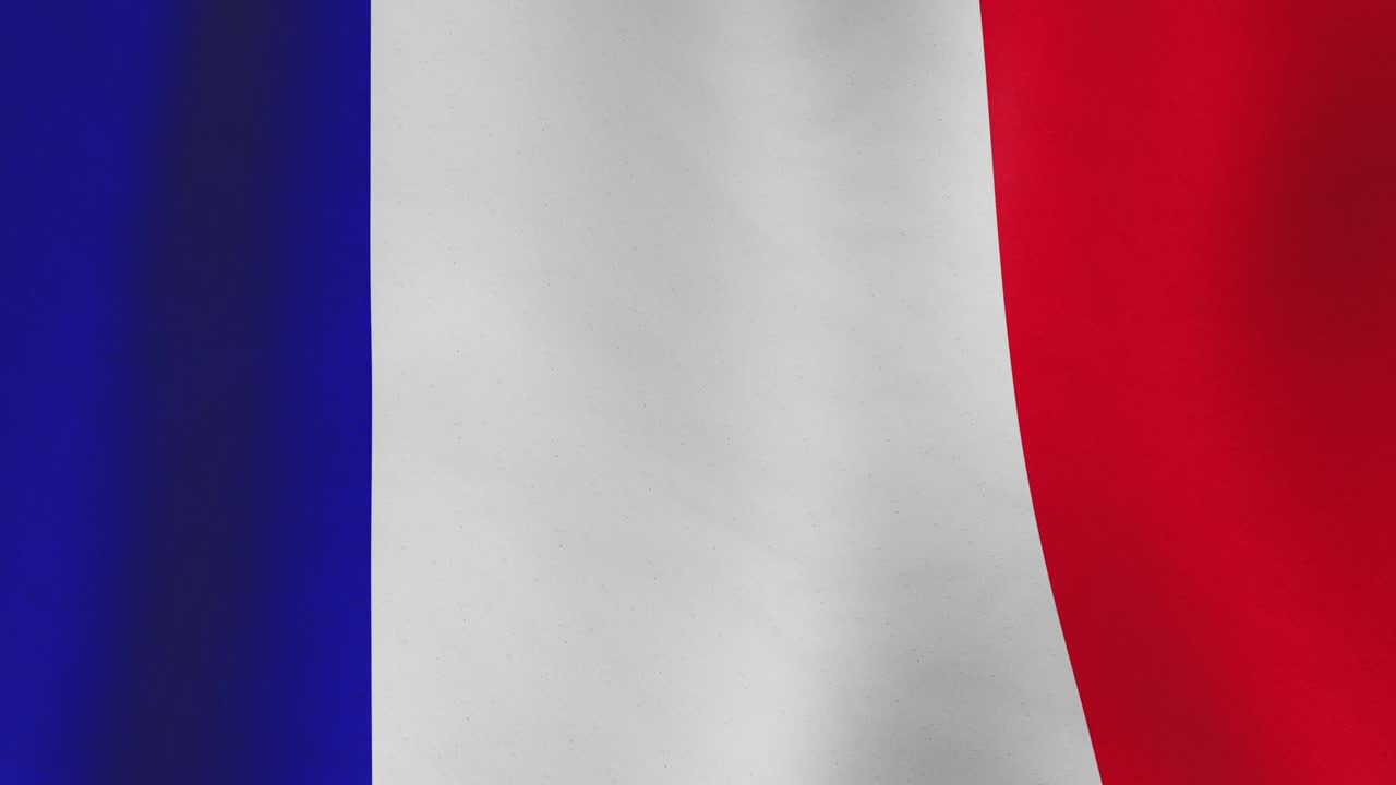 Fondo de bandera de Francia ondeante a pantalla completa - bucle de animación de vídeo continuo.