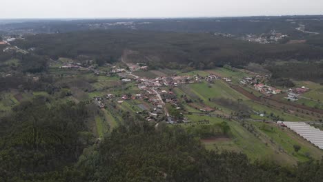 Aerial-view-of-Soutelo-village-in-Aveiro,-Portugal