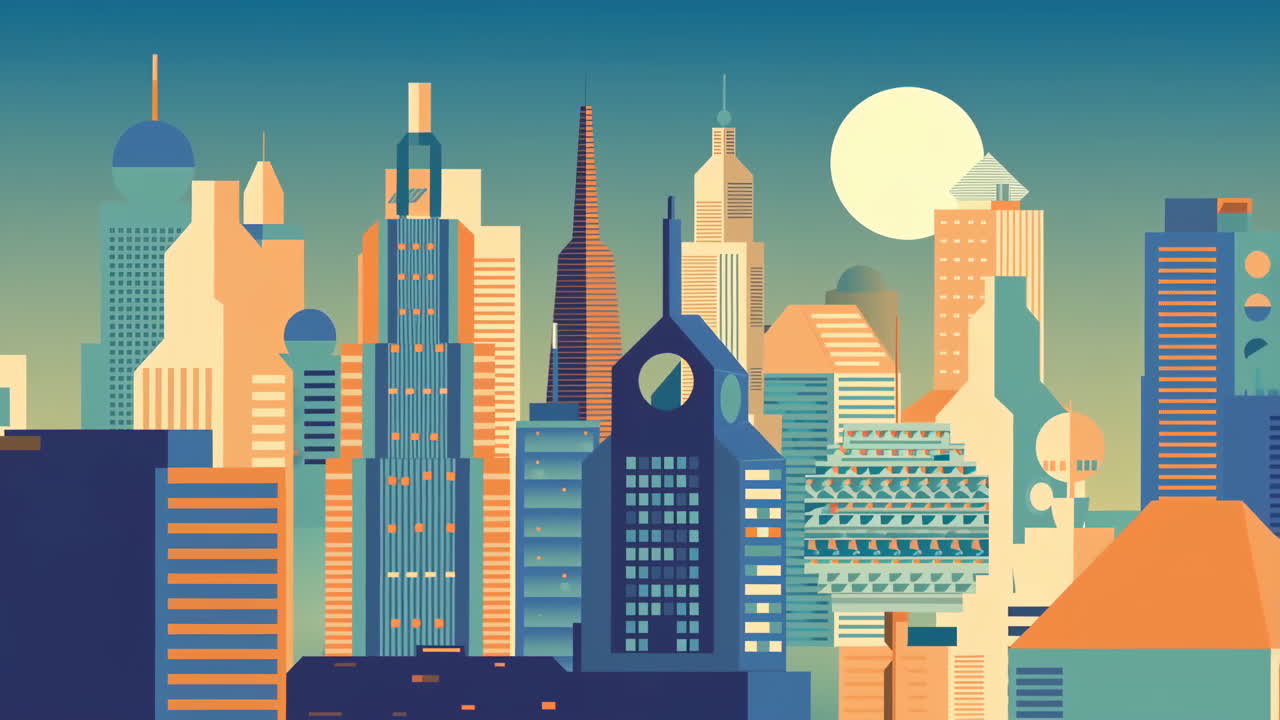 Illustrazione astratta di paesaggio urbano stilizzato