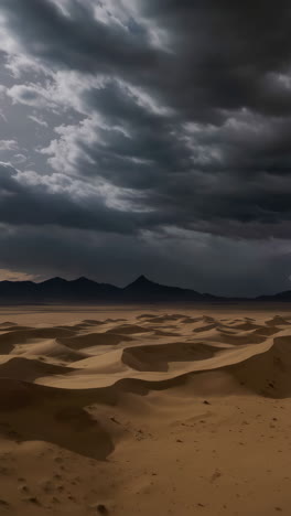 stormy desert landscape with lightning