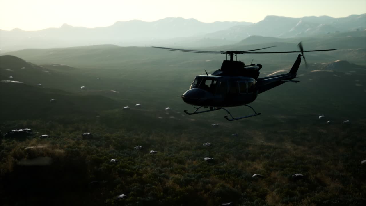 베트남에 있는 미국 군사 헬리 ⁇ 터