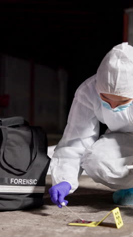 forensic investigator at a crime scene