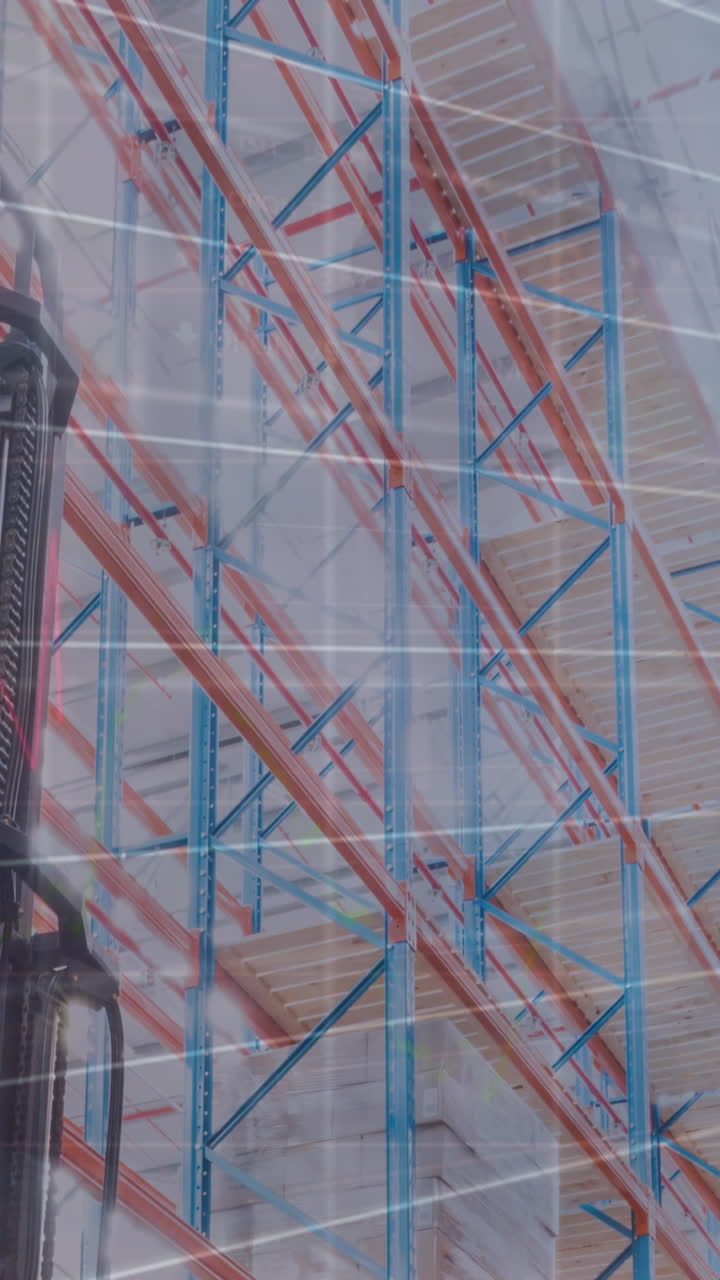 animación de datos financieros y gráficos sobre el almacén