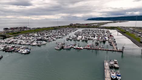 Fishing-boats-in-Homer-Alaska-aerial