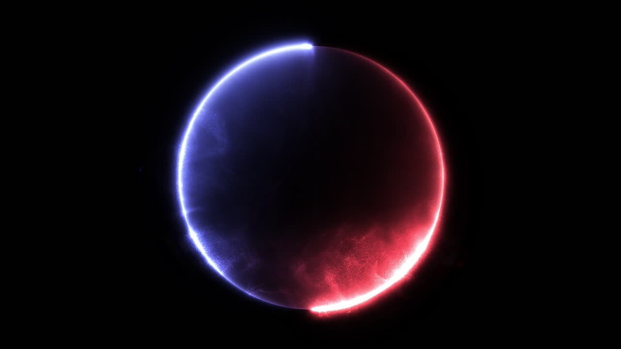 Electric Plasma Loop Red Blue Glow Rotation with Dust