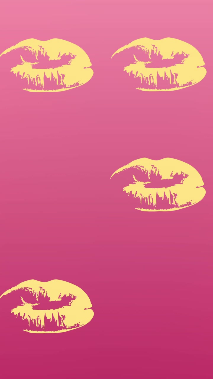 Animazione di labbra ripetute su sfondo rosa