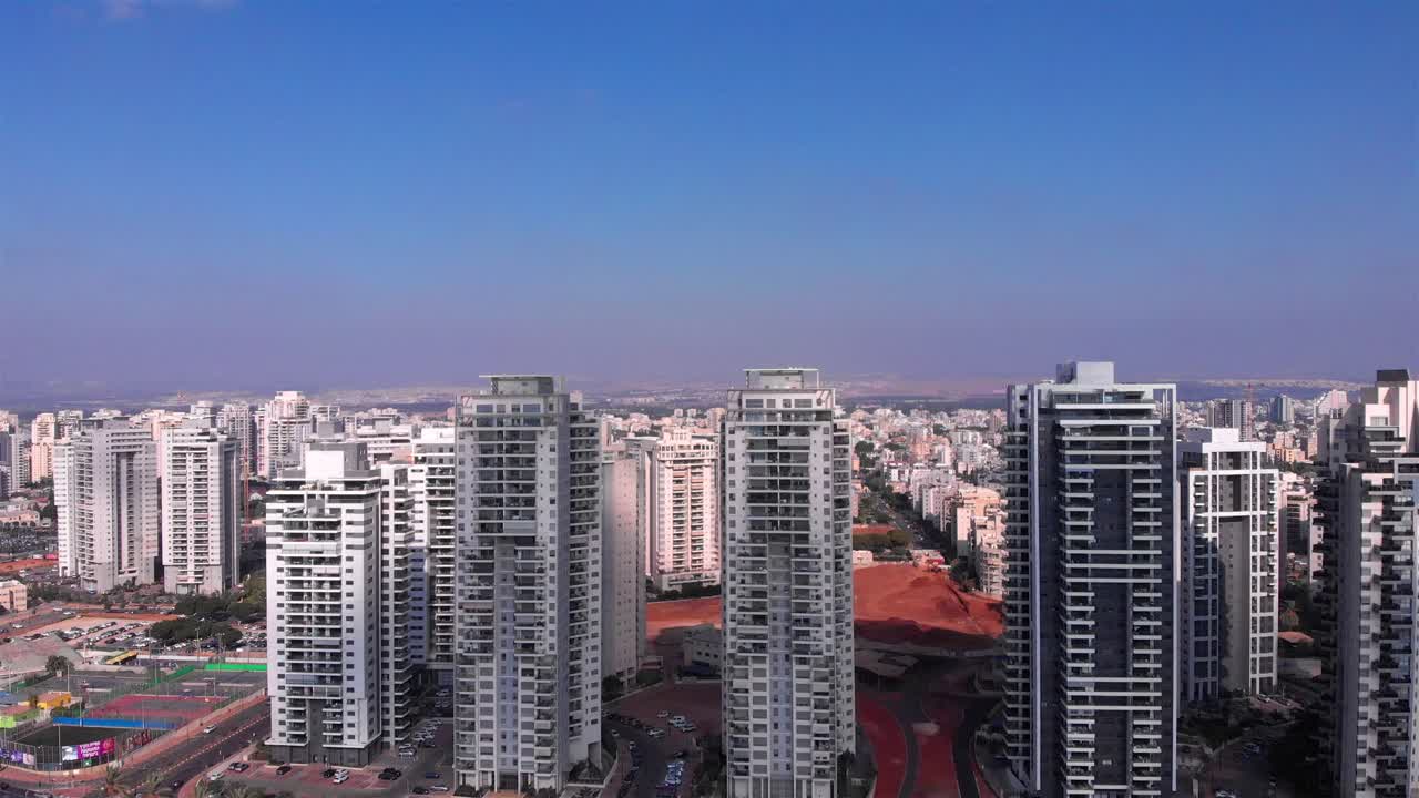 Modern City Skyline with Residential High-Rise Buildings