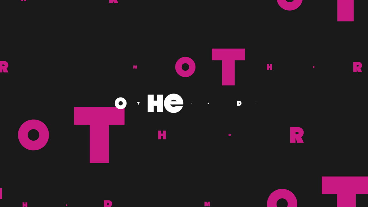 현대 검정 그라데이션에 분홍색 어머니의 날 텍스트 반복