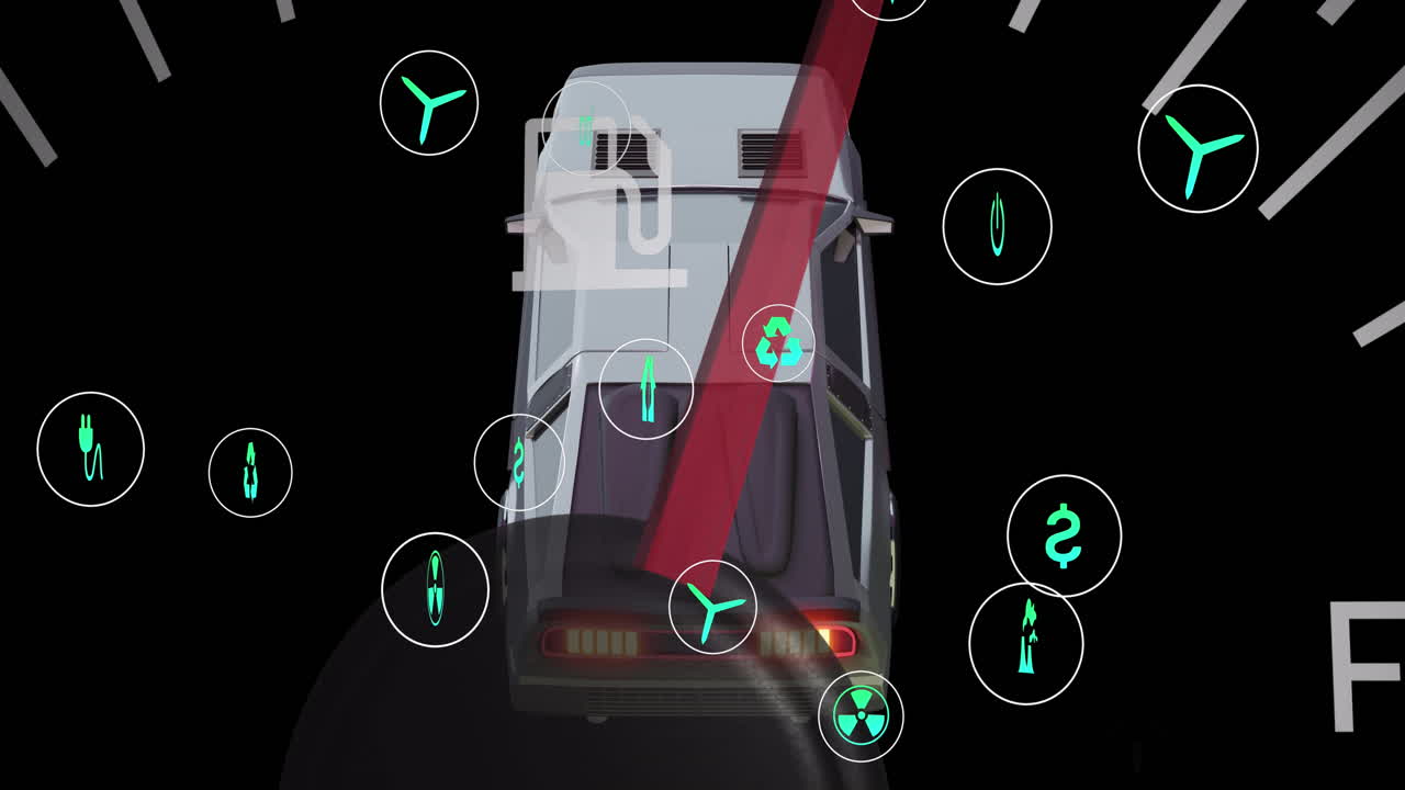 자동차 운전 위에 에코 아이콘의 애니메이션