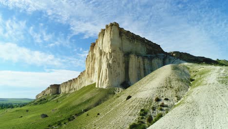 white cliffs and valley landscape